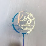 Couple's Names on Star - Wedding, Anniversary & Engagement Cake Topper