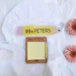 Teacher Custom Name Display Pencil & Engraved Sticky Note Holder