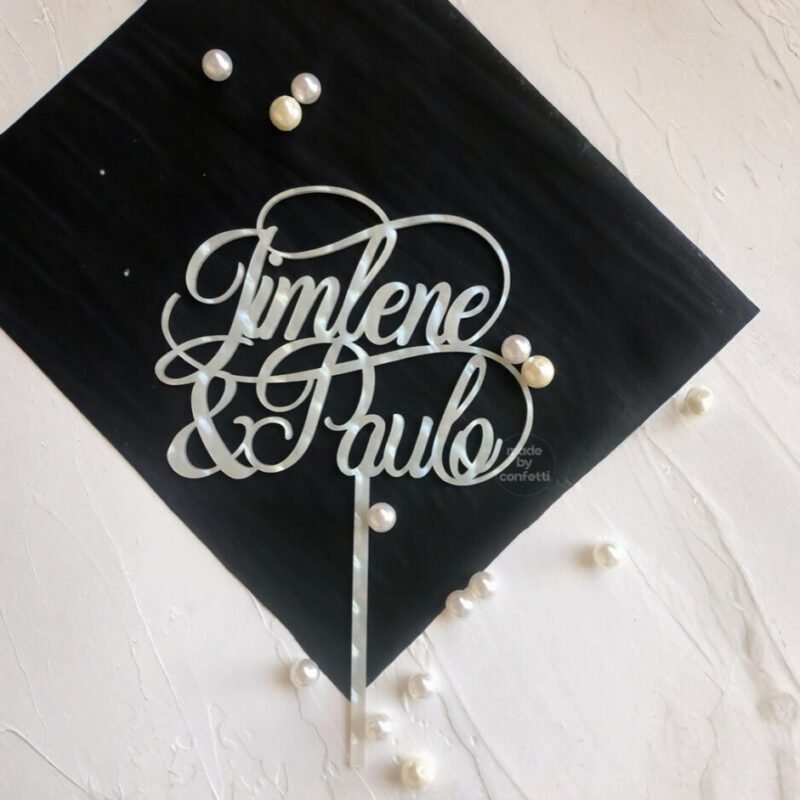 Couples pearl wedding Cake Topper