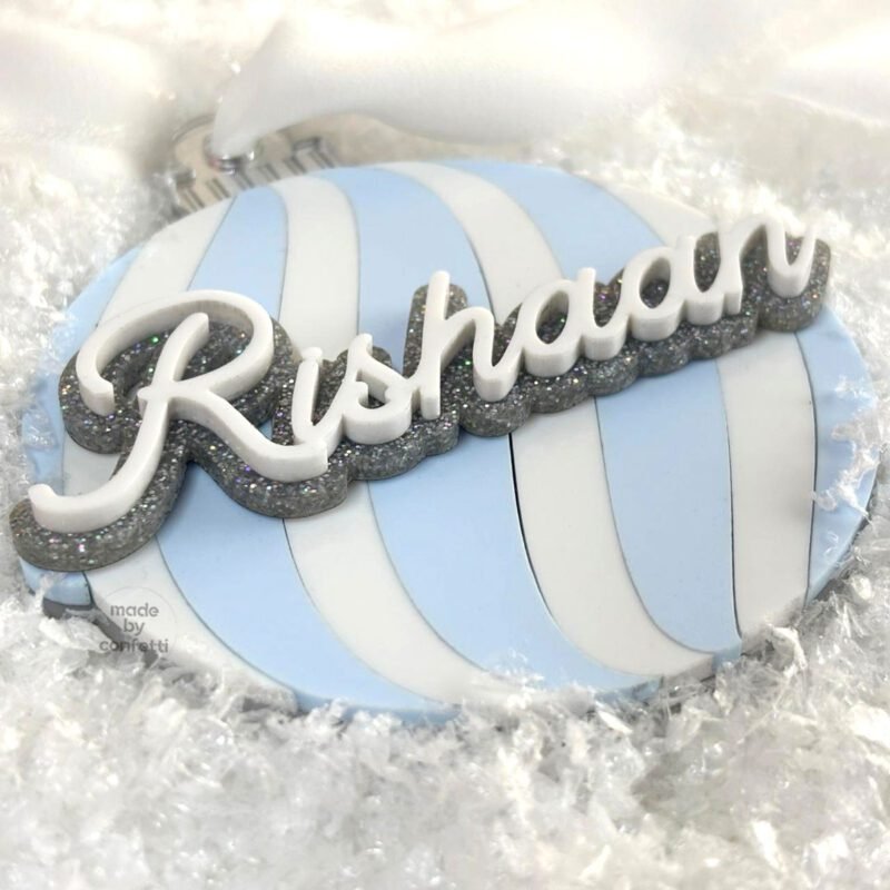 Blue Striped Ornament