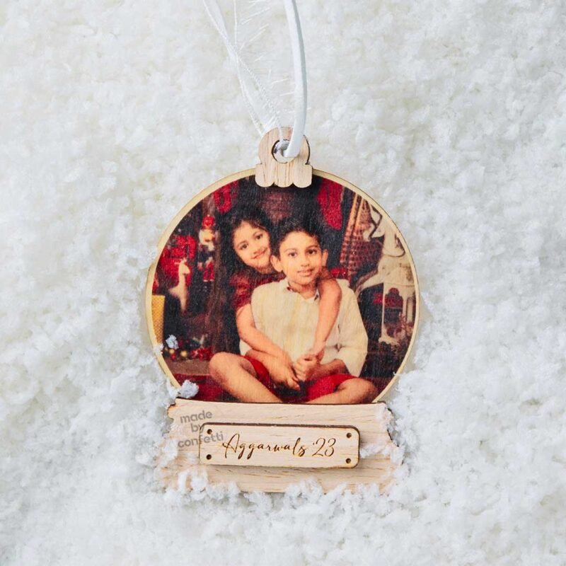 Vintage Wooden Photo Ornament